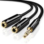 UGREEN UG-30620 3.5mm male to 2 Female Audio Cable ABS Case (Black)