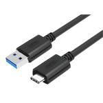 Unitek Y-C474BK 1m USB3.1 Type-C (USB-C) to Type-A (USB-A) Male to Male charging Cable Reversible USB-C High power capacity (3A) for faster charges Sync and Charging. Black Colour.