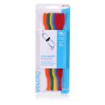 Velcro VEL25565 25mm x 200mm ONE-WRAP  Reusable Hook & Loop 5 Pack Cable Ties. Self GrippingSuper-strong Strap Wraps Around Items of Almost any Shape. Ideal for Wire Control. Multi-Coloured