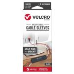 Unitek VEL30795 Cable Sleeves - 203mm x 120mm - Black - 2 Pack Velcro Mountable - Removable Adhesive - Under Desk Management Solution