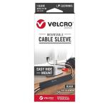 Velcro VEL30799 Cable Management Sleeve - 90cm - Black - Pair Mountable - Removable Adhesive - Mount Electrical Cords Out of Sight - Easy to Add / Change Cables - Under Desk Solution - 146mm Width