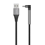 Valore CA-006 USB-A to USB-C Cable - 1m - Black 90-Degree Elbow - Gaming Cable