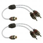 DNA BRCA412BU DNA PRO SPEC RCA Y-LEAD 1X FEMALE RCA TO 2X MALE RCA BLUE(PAIR)