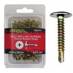 DNA WSS825 SCREW BUTTON HEAD SELF DRILLING BLACK 8G 25MM (100 PACK)