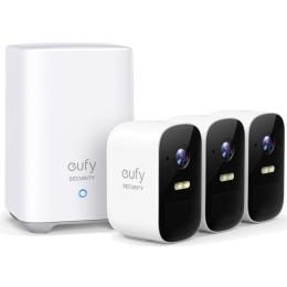 Eufy eufyCam 2C Pro Wire-Free Security Camera Kit - 3 Pack, 2K, Spotlight, Color NightVision, Up to 6 Months Battery Life, Local Storage, No Monthly Fee