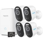Reolink Argus 3 Pro 5MP/2K+ Outdoor Wire-Free Battery Camera with Home Hub - 4 Pack 6000mAh Rechargeable Battery / Smart Detection / Dual-Band WiFi / 64GB SD Card Included