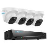 Reolink RLK8-520D4-A 5MP/2K 8 Channel NVR Smart Surveillance System with Person/Vehicle Detection Include 4 x RLC-520A Turret Camera, 4 x 18m Network Cable