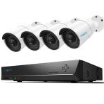 Reolink 5MP/2K 8 Channel NVR Surveillance System with 2TB HDD, 4 x RLC-410 AI Bullet Camera, 4 x 18m Network Cable