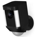 RING Spotlight Battery Powered Camera - Black, 1080p, 2.4GHz Wi-Fi, 110dB Siren