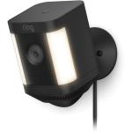 RING Spotlight Cam Plus Plug-In - Black, 1080p, 2.4GHz Wi-Fi, Built-In Siren