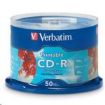Verbatim 95005 CD-R 50pk Spindle - Silver Inkjet Printable - 52x 80min P-Cyanine