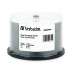 Verbatim 94755 CD-R 50pk Spindle-Wide IJ DataLifePlus Media White Inkjet Printable