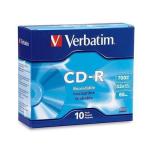Verbatim 94935 CD-R   52x 700MB 10Pk with Slim Cases  80min P-Cyanine