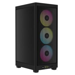 Corsair iCUE 2000D RGB Airflow Black MINI ITX  Gaming Case Tempered Glass, CPU Cooler Supports Upto 90mm, GPU Supports Upto 365mm,Three-Slot GPU Support, 360mm Radiator Supported, SFX or SFX-L PSU Required, Front: 1x Type C, 2x USB, HD Audi