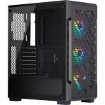 Corsair iCUE Black 220T RGB Airflow ATX MidTower Gaming Case Tempered Glass, 3X120 Front RGB Fan, CPU Cooler Supports Upto 160mm, Graphs Card Supports Upto 300mm , 7X PCI Slots, 360 Rad Supported,Front 2XUSB3.1, HD Audio, NO PSU