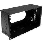 Dynamix HWMB200-6U 6U 200mm Deep 19" Fully Enclosed Hinged Wall Mount Bracket - Includes Lid and Base Panels - Incorparates Side Venting and Rear Cable Entry Plus Knock Outs on Top, Bottom & Sides - Black Colour