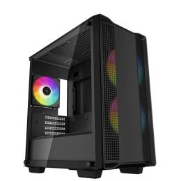DEEPCOOL CC360 ARGB Black Mini Tower for ITX, mATX Tempered Glass, 3x 120mm ARGB Fans Pre-Installed, CPU Cooler Support up to 165mm, GPU Support up to 320mm, 3x PCI Slot, 360mm Radiator Supported, Front I/O: 2x USB, HD Audio