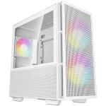 DEEPCOOL CH360 ARGB White Mini Tower for ITX, mATX Tempered Glass, 2 x 140mm 1 X120mm ARGB Fans Pre-Installed, CPU Cooler Support up to 165mm, GPU Support up to 320mm, 4 x PCI Slot, 360mm Rad Supported, Front I/O: 1x USB,1 X Type-C, HD Audi