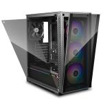 DEEPCOOL MATREXX 70 RGB 3F ATX Mid Tower Support E-ATX, Tempered Glass Side and Front Panels, 3x Addressable RGB Fans, CPU Cooler Supports upto 170mm, Graphics Card Supports upto 380mm, 360mm Rad Supported, 7+2 (Vertical) PCI Slot, Front: 3