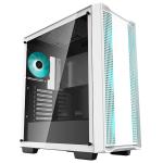 DEEPCOOL CC560 White ATX Mid Tower Tempered Glass, Support Mini-ITX / mATX / ATX, 4x Pre installed 120mm LED Fans. CPU Cooler Upto 163mm, GPU Upto 370mm, 360mm Rad Supported, 7X PCI Slot, Front I/O: 2X USB, HD Audio
