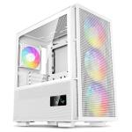 DEEPCOOL CH560 Digital White ATX Mid Tower Case Tempered Glass, 3x 140mm ARGB Fan and 1x 120mm ARGB Fan Pre-installed, CPU Cooler Support up to 175mm, GPU Support up to 380mm, 7x PCI Slot, 360mm Rad Supported, Front I/O: 1X x USB, 1x Type C