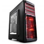 DEEPCOOL Kendomen RD Red Edition ATX MidTower Gaming Case CPU Cooler Supports Upto 165mm, Graphs Card Supports Upto 310mm, 7XPCI Slots, 5 Fans Pre-installed, Front 1XUSB3.0, 1XUSB2.0, HD Audio, NO PSU