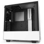 NZXT H510i Compact Matte White/Black RGB ATX MidTower Gaming Case Tempered Glass, CPU Cooler Supports Upto 165mm, Video Card Supports Upto 381mm, 280mm Rad Supported, 7+2 (Vertical) X PCI Slots, Front 1X USB 3.0,1XType C,  HD Audio, NO PSU
