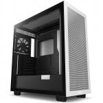 NZXT H7 v1 2022 AIR Black & White Edition ATX MidTower Gaming Case Tempered Glass, CPU Cooler Support Upto 185mm, GPU Upto 400mm, 7X PCI Slot, 360 Radiator Supported, Front I/O: 2XUSB, 1XType C, HD Audio
