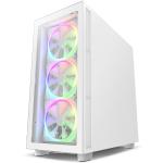 NZXT H7 v1 2022 ELITE All White Edition ATX MidTower Gaming Case Tempered Glass, Fan and RGB Hub Included CPU Cooler Support Upto 185mm, GPU Upto 400mm, 7X PCI Slot, 360 Radiator Supported, Front I/O: 2XUSB, 1XType C, HD Audio