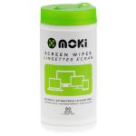 Moki Screen Wipes - 80 Pack Pre-moistened Wipes, ideal for cleaning grime and fingerprints from smartphones, tablets Removes 99.9% of bacteria for 24 hours.
