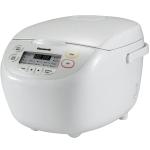 Panasonic CN 188 Ricemaker Multi Cooker White Plastic 1.8 L cooks up to 10 cups of rice Black Non-Stick Coating 2.2 mm with 6-layer Inner Pan 16 Auto Menus Easy Viewing White LED Display Detachable Inner Lid and Steam Vent Keep Warm