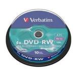 Verbatim 43552 DVD-RW 4.7GB 10Pk Spindle 4X Re-writable