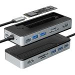 Yottamaster 8-in-1  Type-C  with M.2 NVMe/SATA  SSD Enclosure Hub -USB3.2 Gen 2 , 2x USB-A HDMI , SD/TF , Type-C PD100W , M2 Dual Protocol NVMe Slot