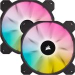 Corsair SP Series SP140 RGB ELITE 140mm RGB LED Fan with AirGuide, Dual Pack with Lighting Node CORE