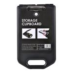 OSC CB02128 Storage Clipboard - A4 - Black storage clipboard w/ a weatherproof design with a heavy duty clip and handle & a compartment for pens. Storage depth of 27.5mm