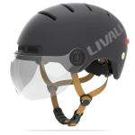 LIVALL L23 Smart Bike Helmet With Detachable Visor - Large fit 58-62 cm Matt Black, Smart Brake Warning Light, Auto On/off, SOS Alert