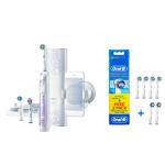 Oral-B Genius 9000 (Purple) Electric Toothbrush with 6pcs Refill Brush Head helps you protect your delicate gums with the proprietary SmartRing and Pressure Control technology