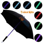 PB Home Lightsaber Stick Travel Umbrella Windproof,  Waterproof  with PB TECH LOGO, L7 Colour changing LED Light and LED Flashlight (83cm x 3cm)