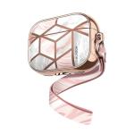 i-Blason Cosmo Case for AirPods Pro 2nd Gen - Marble Pink - with wrist strap - Premium & beautiful protective fashion case for Apple AirPods Pro 2nd Generation