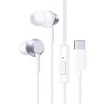 Baseus Encok CZ11 Wired USB-C In-Ear Headphones - Moon White - In-line microphone & 1-button remote - Noise-isolating design - Compatible with USB-C iPhone, Samsung Galaxy & more