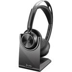 HP Poly Voyager Focus 2 Bluetooth On-Ear Active Noise Cancelling Headset with Stand- Teams Certified USB-C/A / 4-Mics Noise Cancellation / Hybrid ANC / Busy Light / Up to 50m Distance / Up to 25-Hour Talk-Time