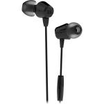 JBL C50HI In-Ear Headphones with Mic - Black - 1-button remote, Bass Sound, Lightweight and Comfortable