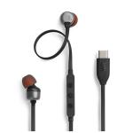 JBL Tune 310C USB-C Wired Hi-Res In-Ear Headphones - Black In-line Mic with 3-Button Remote - For iPhone 15 Series / Samsung Galaxy S24 Series / Windows PC & More