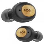 MARLEY Champion True Wireless In-Ear Headphones - Signature Black Bamboo finish & recycled materials - IPX4 sweat & water resistant - Up to 8 hours battery per charge / 28 hours total with charging case