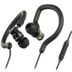 Moki Pro Sports Alloy Wired In-Ear Headphones - Black Ear Hook Design