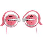Moki Wired Clip-on Headphones - Pink Ear Hook Design