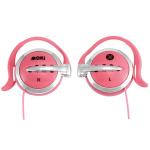 Moki Wired Clip-on Headphones - Pink Ear Hook Design