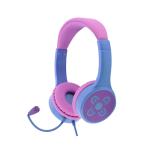 Moki ChatZone Wired On-Ear Headphones - Blue / Purple with Boom Microphone