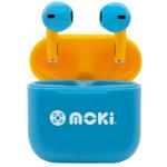 Moki MokiPods Mini True Wireless In-Ear Headphones for Kids - Blue Yellow Volume Limited