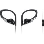 Panasonic Sportsclip RP-HS35ME-K Earphones - Black - Water & sweat resistant wired in-ear headphones - Comfortable & secure ear hook fit